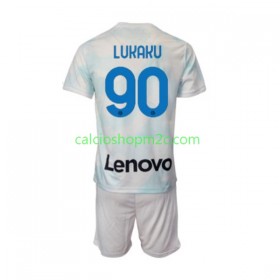 Inter Milan Romelu Lukaku 90 Bambino Maglia Trasferta 2022/2023 Manica Corta (+ Pantaloncini)